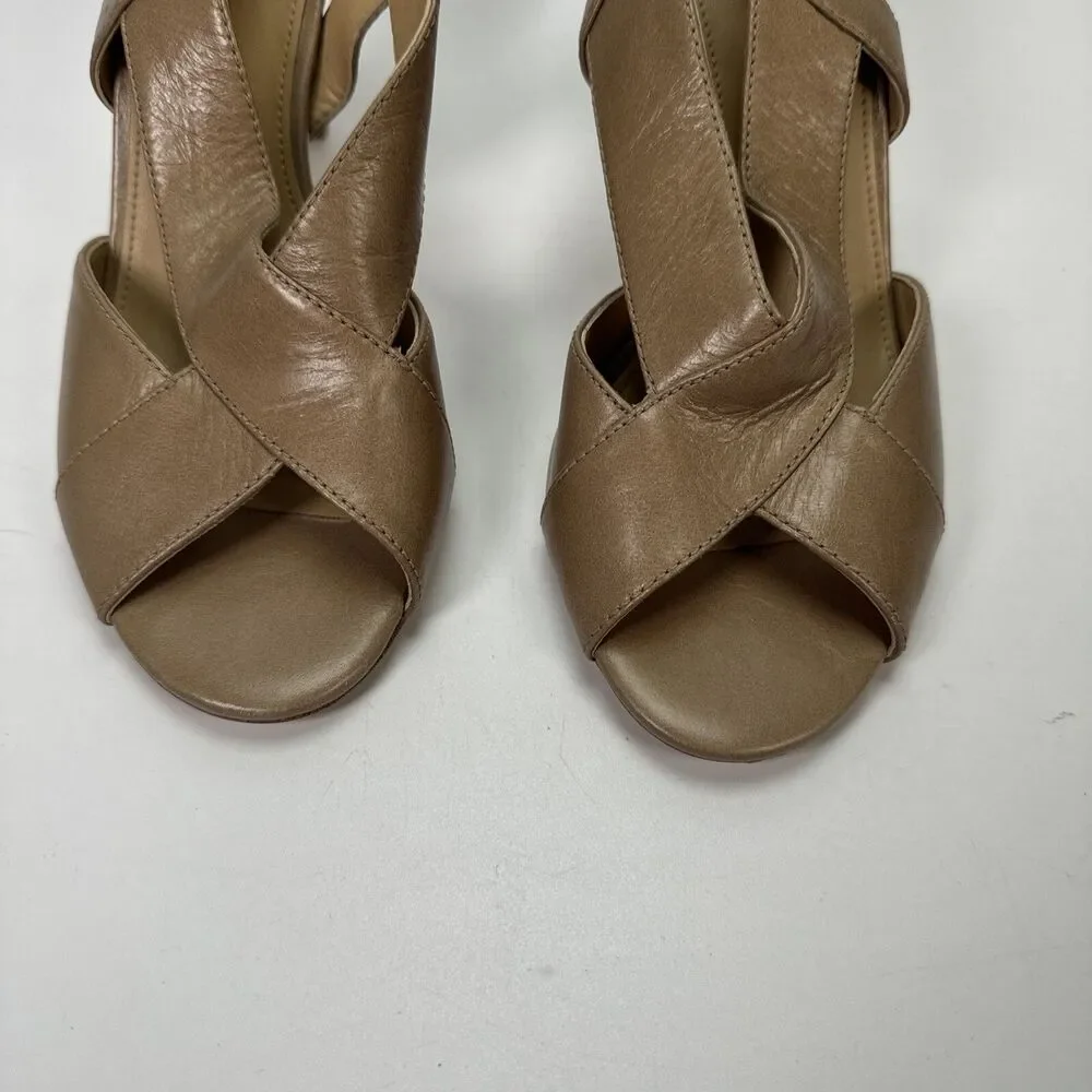 Michael Kors Dress HEELS,  Slingback, Becky Sandal Beige Tan Size 8.5